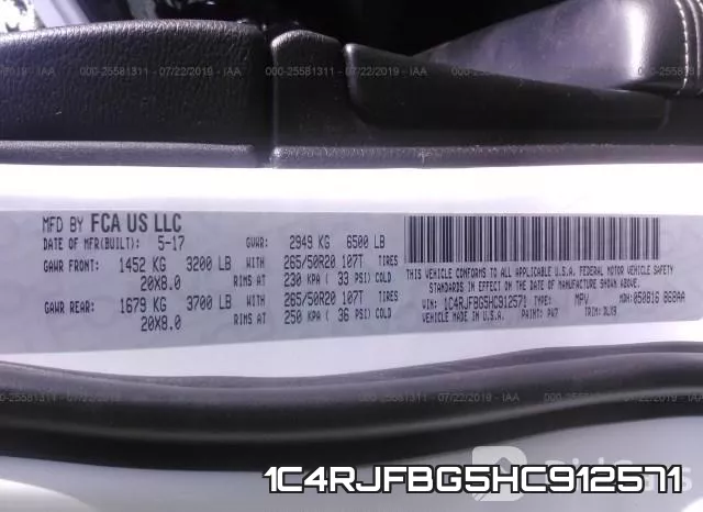1C4RJFBG5HC912571 фото 10