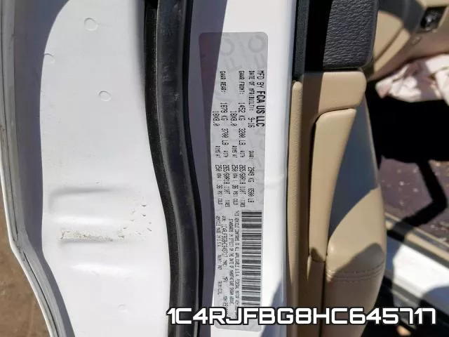1C4RJFBG8HC645717 фото 2