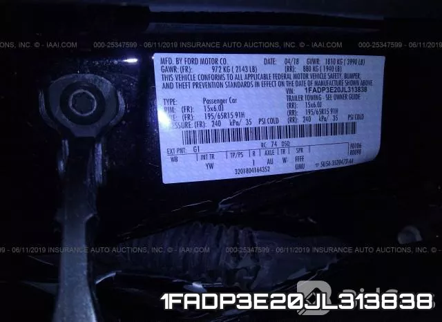 1FADP3E20JL313838 фото 10