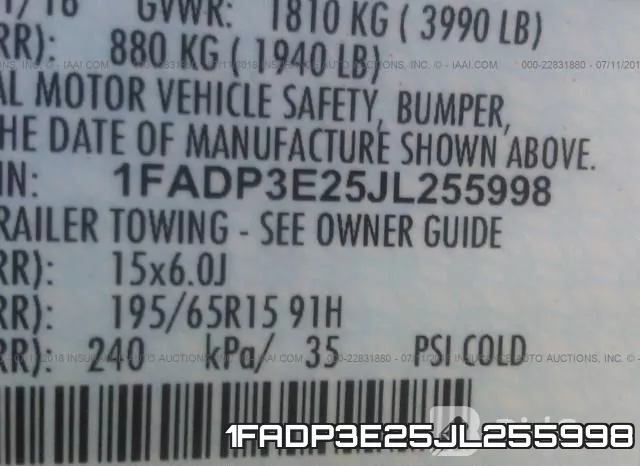 1FADP3E25JL255998 фото 10