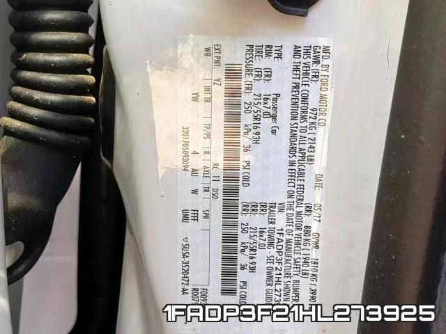 1FADP3F21HL273925 фото 2