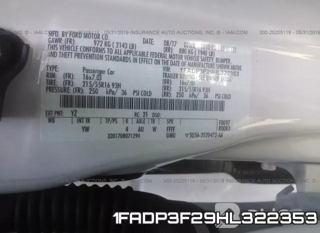 1FADP3F29HL322353 фото 10