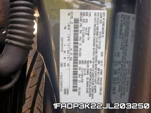 1FADP3K22JL203250 фото 2