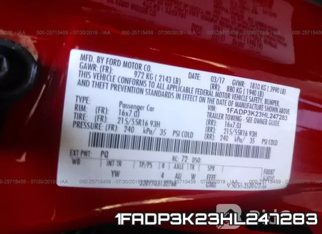 1FADP3K23HL247283 фото 10