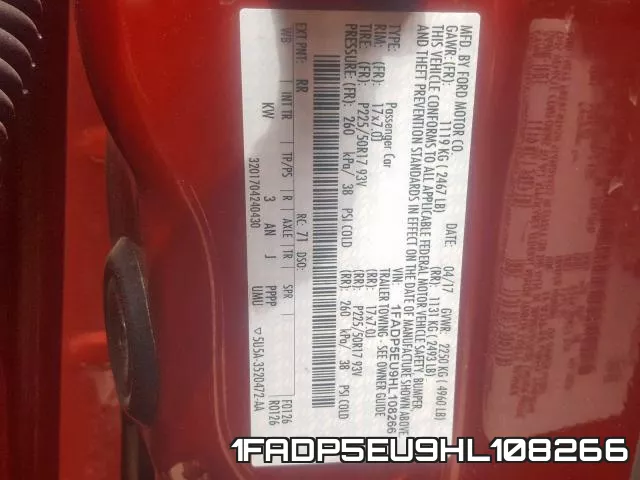 1FADP5EU9HL108266 фото 2