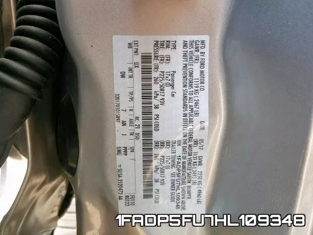 1FADP5FU7HL109348 фото 2