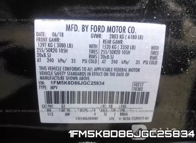 1FM5K8D86JGC25834 фото 10