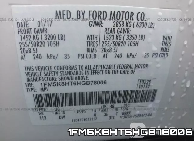 1FM5K8HT6HGB78006 фото 10