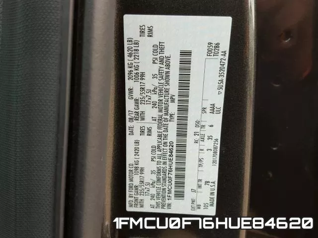 1FMCU0F76HUE84620 фото 2