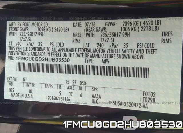 1FMCU0GD2HUB03530 фото 10