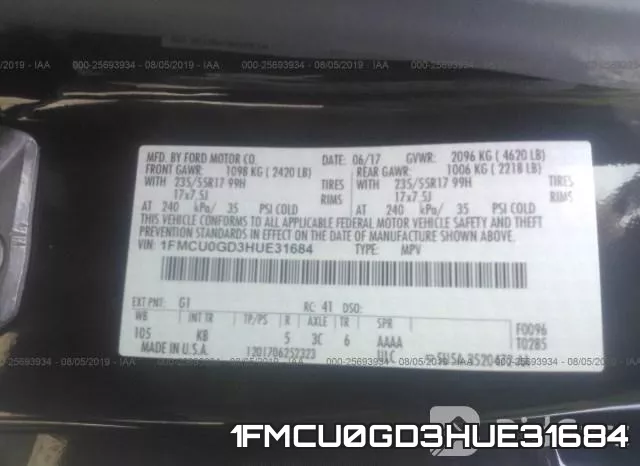 1FMCU0GD3HUE31684 фото 10