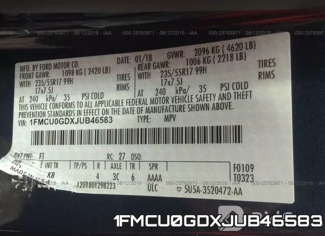 1FMCU0GDXJUB46583 фото 10