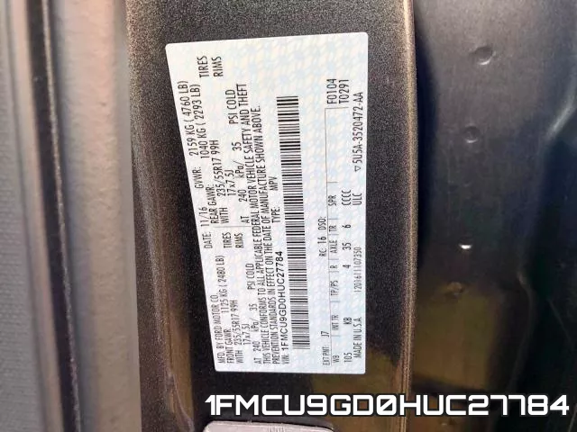 1FMCU9GD0HUC27784 фото 2