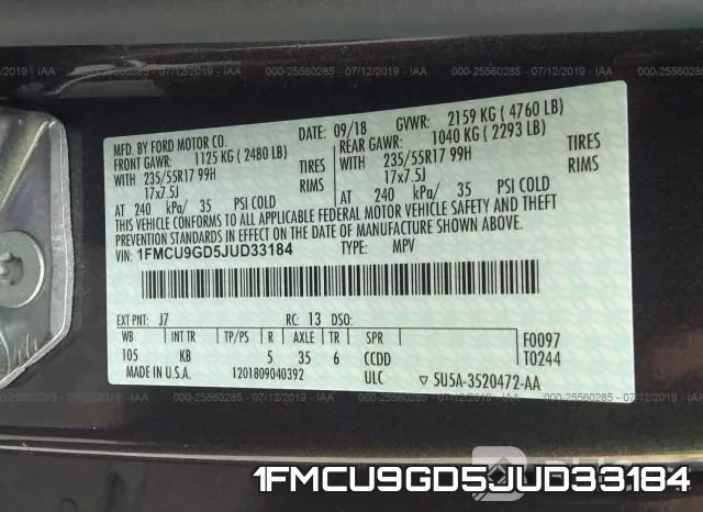 1FMCU9GD5JUD33184 фото 10