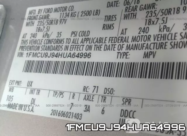 1FMCU9J94HUA64996 фото 10