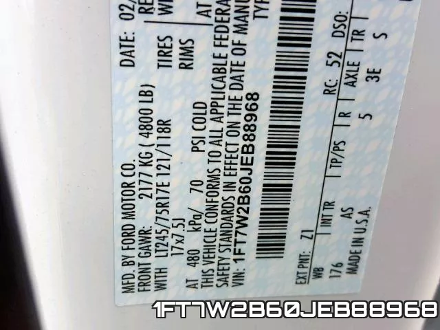 1FT7W2B60JEB88968 фото 2