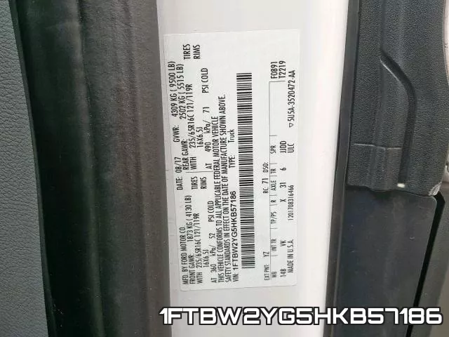 1FTBW2YG5HKB57186 фото 2