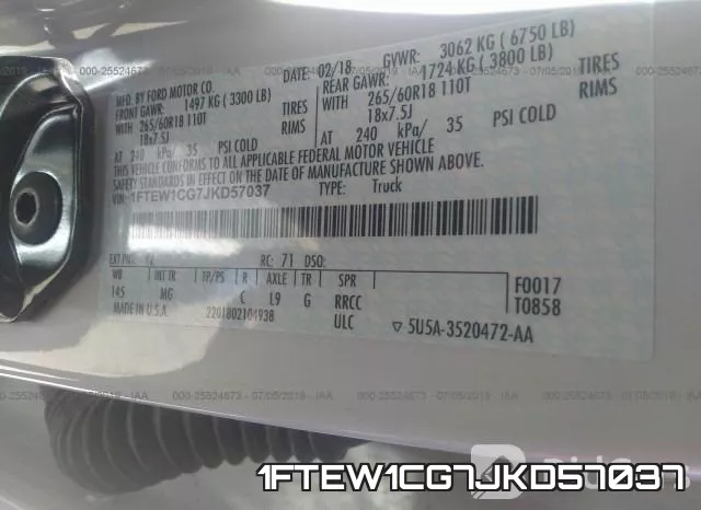 1FTEW1CG7JKD57037 фото 10