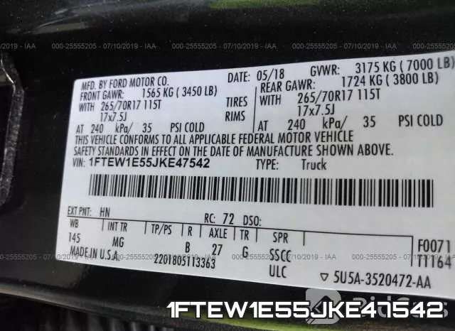 1FTEW1E55JKE47542 фото 10