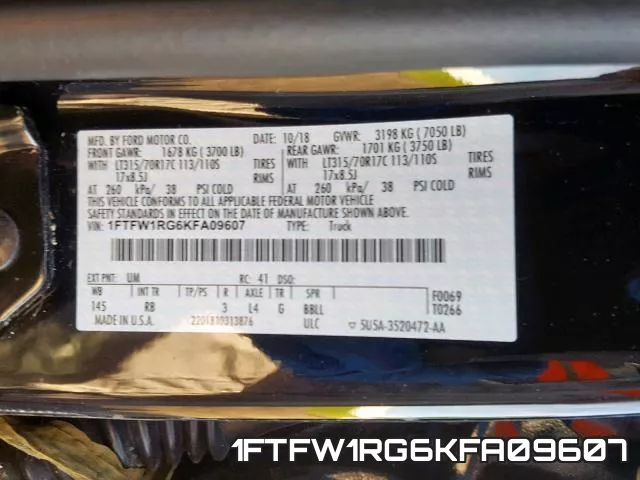 1FTFW1RG6KFA09607 фото 2