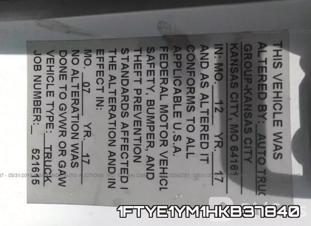 1FTYE1YM1HKB37840 фото 10