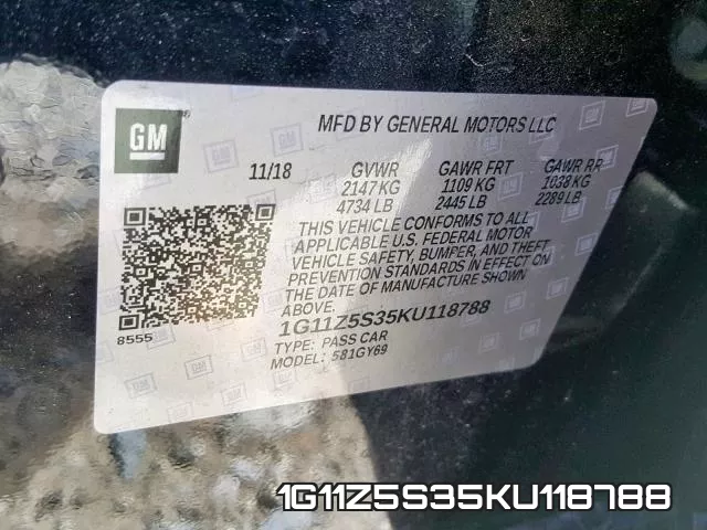 1G11Z5S35KU118788 фото 2