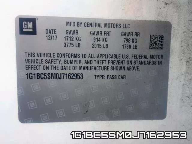 1G1BC5SM0J7162953 фото 2