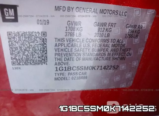 1G1BC5SM0K7142252 фото 10