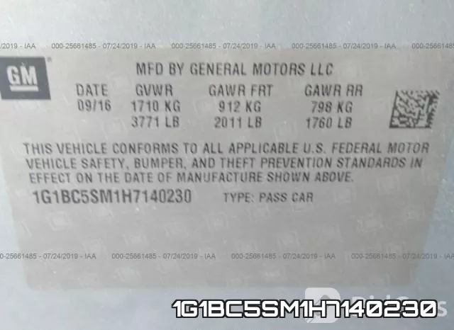 1G1BC5SM1H7140230 фото 10