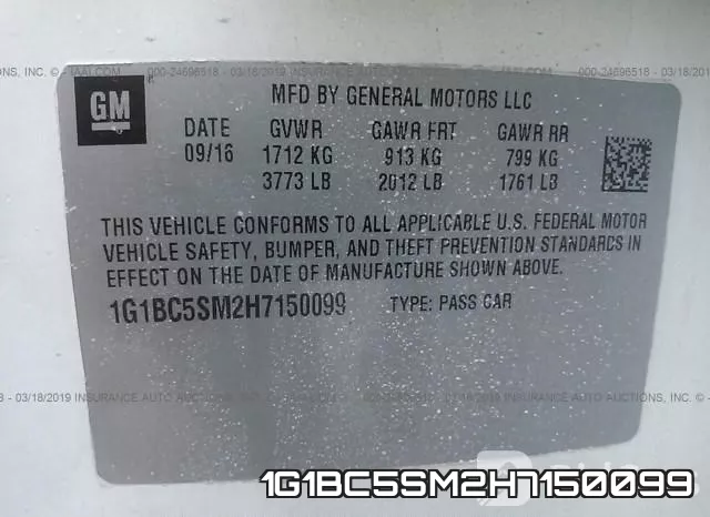 1G1BC5SM2H7150099 фото 10