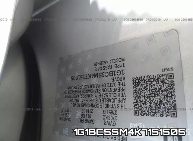 1G1BC5SM4K7151505 фото 10