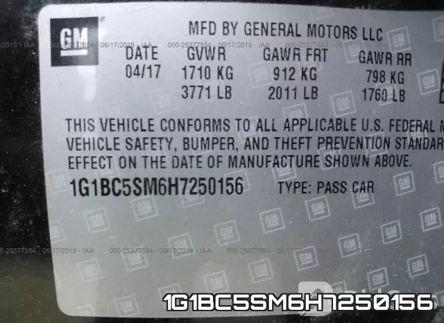 1G1BC5SM6H7250156 фото 10