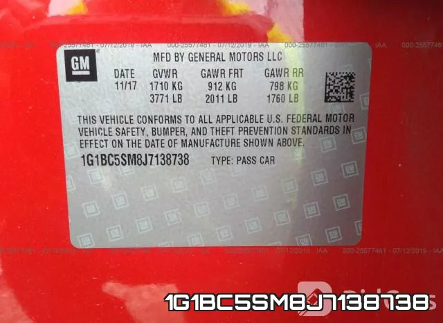 1G1BC5SM8J7138738 фото 10