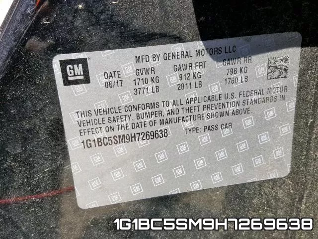 1G1BC5SM9H7269638 фото 2