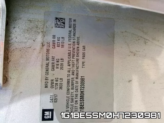 1G1BE5SM0H7230981 фото 2