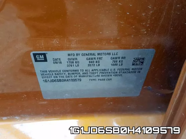 1G1JD6SB0H4109579 фото 2