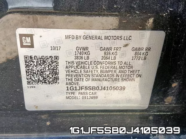 1G1JF5SB0J4105039 фото 2
