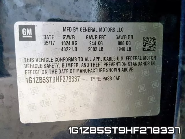 1G1ZB5ST9HF278337 фото 2