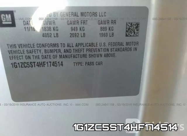 1G1ZC5ST4HF174514 фото 10