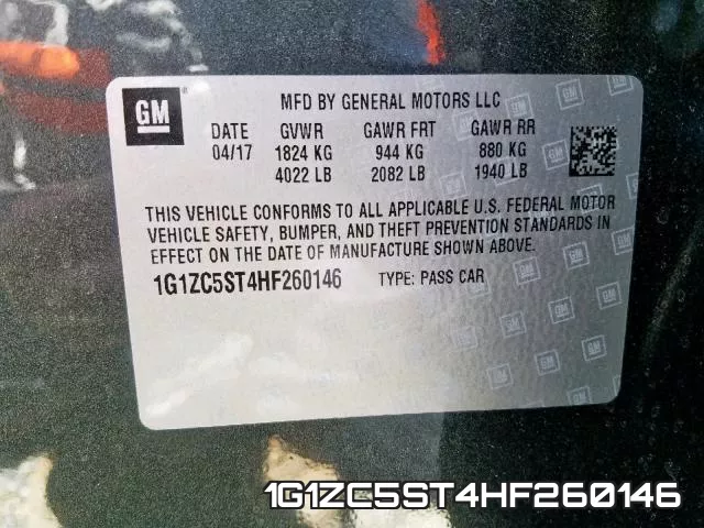 1G1ZC5ST4HF260146 фото 2