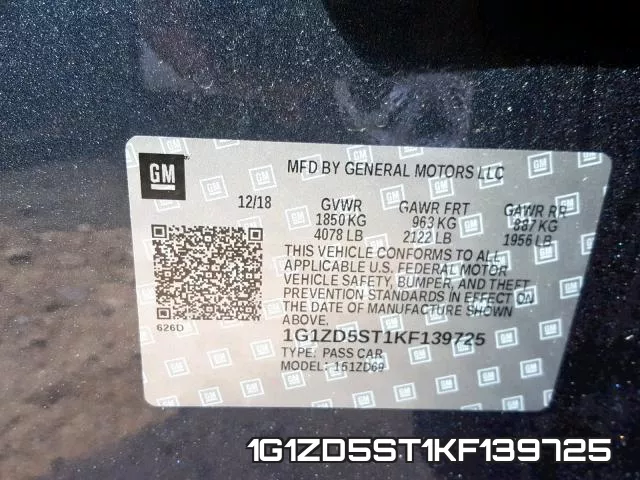 1G1ZD5ST1KF139725 фото 2