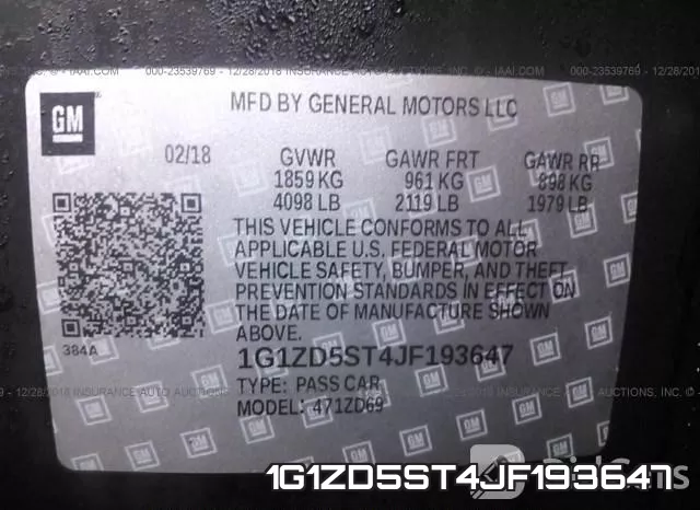 1G1ZD5ST4JF193647 фото 10