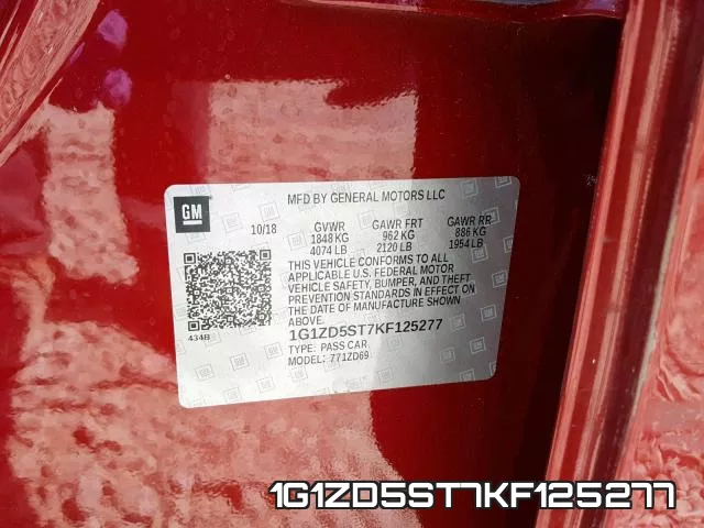 1G1ZD5ST7KF125277 фото 2