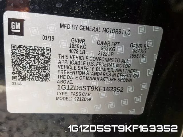 1G1ZD5ST9KF163352 фото 2