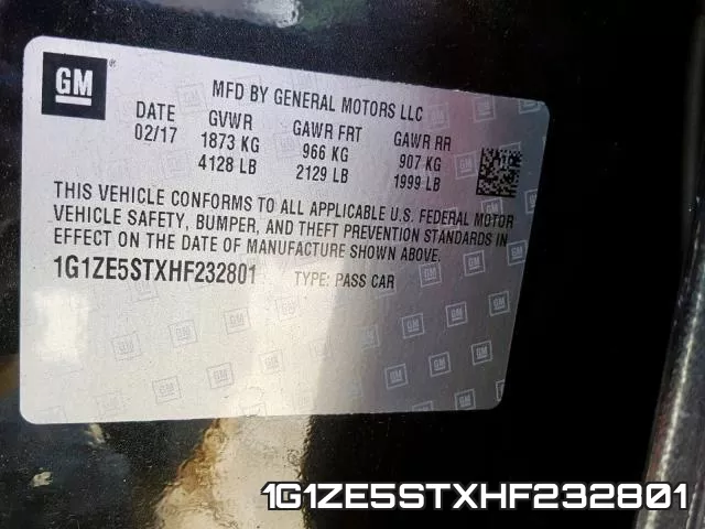1G1ZE5STXHF232801 фото 2