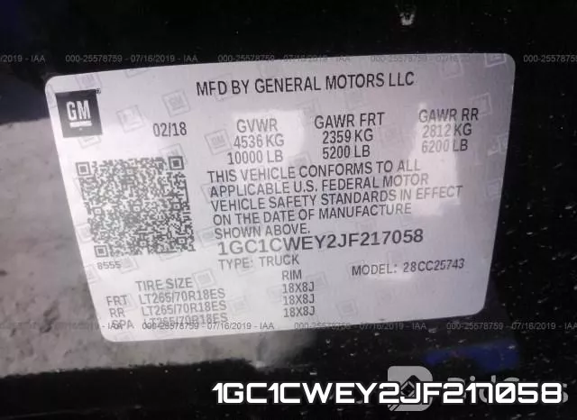 1GC1CWEY2JF217058 фото 10
