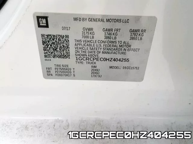 1GCRCPEC0HZ404255 фото 2