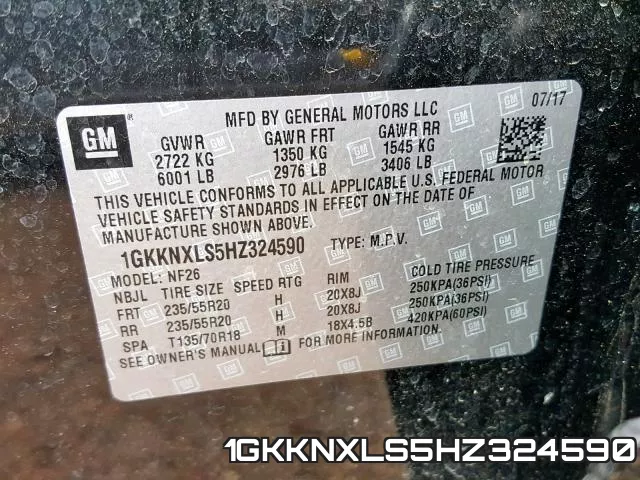 1GKKNXLS5HZ324590 фото 2