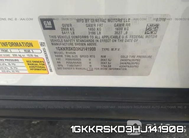 1GKKRSKD3HJ141908 фото 10