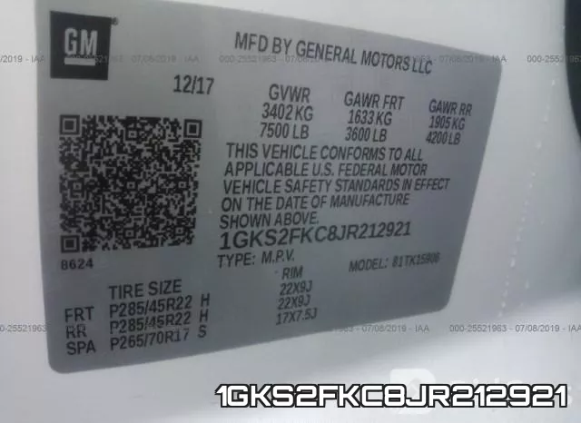 1GKS2FKC8JR212921 фото 10